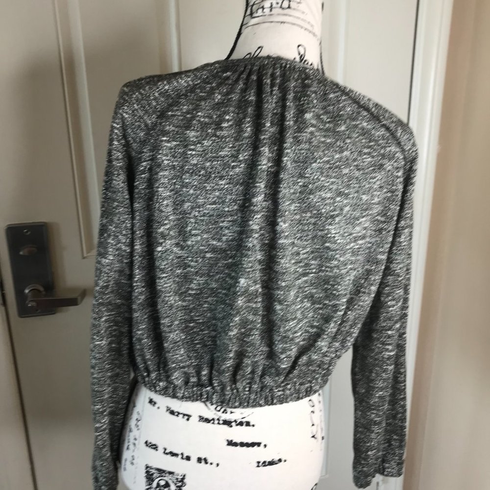 NWOT Worth Zip Front Collarless Crop Jacket Green/Ivory Metallic ~ Size XS - Picture 7 of 8